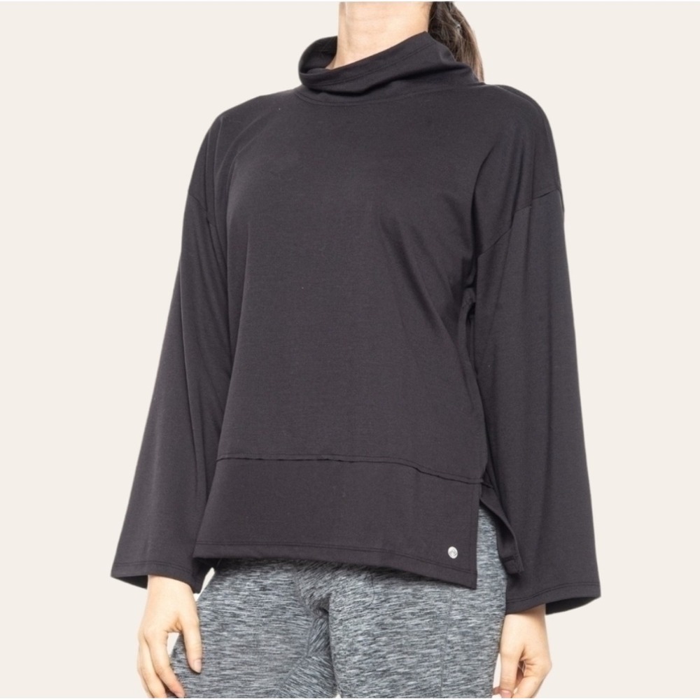 Apana Black Cowl Neck Long Sleeve Sweatshirt Top Women's Size‎ M